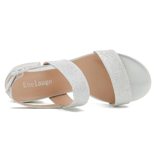 Women's Open Toe Ankle Strap Low Block Chunky Heels Sandals Holiday Party Wedding Dress Pumps Shoes