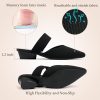 41CNf5Fi5L.jpg Pointed Toe Mules for Women Chunky Low Heeled Sandals Breathable Backless Mesh Knit Slip on Loafers