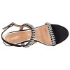 41GIJ71BV5L.jpg Womens Heels Sandals Sparkly Dress Shoes Low Kitten Heel Rhinestone Bride Wedding Shoes Black Silver Gold White
