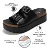 41GqmqmjYpL.jpg Wedge Platform Sandals For Women 2025 - Memory Foam Insole & Cork Footbed Platform Heel Slides for Women Footwear - Beach