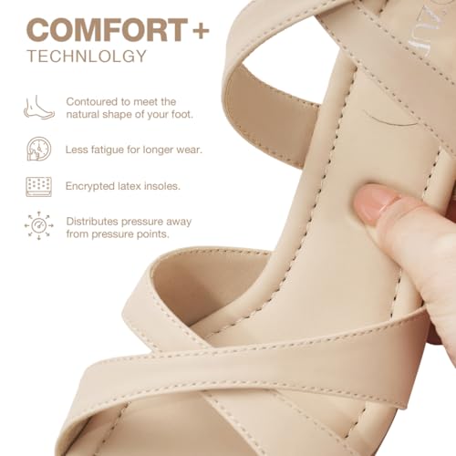 41HCLJ6eH5L.jpg Womens Chunky Low Heels Comfortable Open Toe Ankle Strap Heeled Sandals Strappy Block Heels Dress Shoes for Wedding Bridal