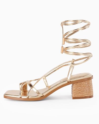 41KKfDuEztL.jpg Womens Strappy Heels Thong Gladiator Flat Sandals Dressy Summer Low Chunky Block Heeled Roman Shoes