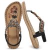 41L72HyHXHL.jpg Sandals Women Dressy Flats: Bohemian Flat Sandals for Women Comfortable Summer Casual Flip Flops Elastic Ankle Strap
