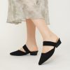 41LYF3UWxzL.jpg Pointed Toe Mules for Women Chunky Low Heeled Sandals Breathable Backless Mesh Knit Slip on Loafers