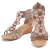 Sandals Womens Wedge Shoes: Comfortable Dressy Wedges Sandal with Zipper Summer Gladiator Sandals Open Toe