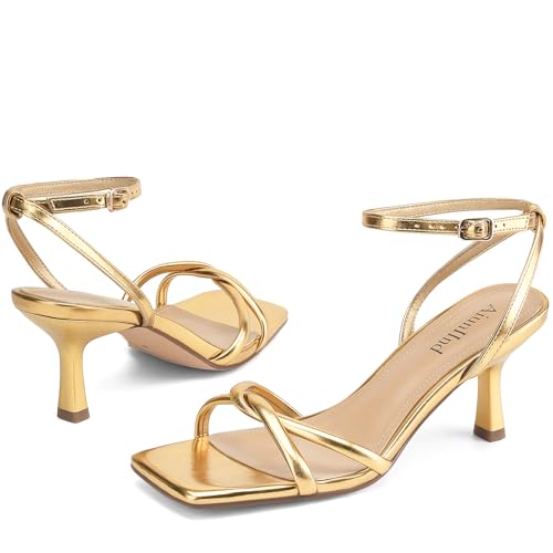 41Ogc5kpOkL.jpg Women's Sandals Square Open Toe Kitten Heels Strappy Ankle Strap Sandals for Women Comfort Dress Party Shoes