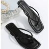 41P-iTXxuFL.jpg Women's Square Open Toe Flip Flop Minimalist Thong Flat Sandals Slide On Summer Vacation 2025 Dressy Shoes