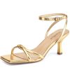 41PJi1XECL.jpg Women's Sandals Square Open Toe Kitten Heels Strappy Ankle Strap Sandals for Women Comfort Dress Party Shoes