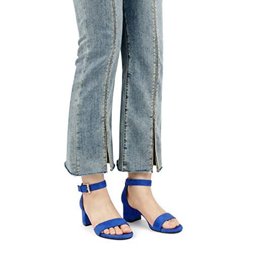 Women's Chunky Low Heels Ankle Strap Open Toe Block Heel Sandals