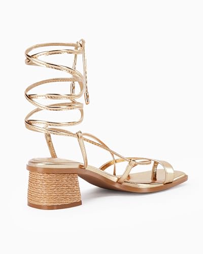 41Uhjsdo9AL.jpg Womens Strappy Heels Thong Gladiator Flat Sandals Dressy Summer Low Chunky Block Heeled Roman Shoes