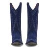 41aEPL6SPjL.jpg Vintage Embroidered Cowboy Boots Women Mid Calf Western Boots Suede Low Chunky Stacked Heel Square-Pointy Toe Short Cowgirl