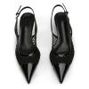 41byqhSIL.jpg Slingback Pumps for Women Mesh Kitten Heels Pointed Toe Heeled Sandals Buckle Ankle Strap Low Heeled Pumps
