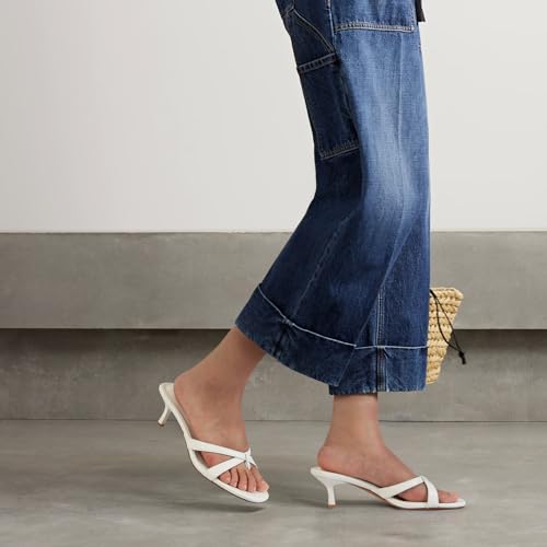 41eFYvpIk-L.jpg Gold Kitten Heel Sandals for Women Flip Flop Strappy Mule heels Rounded Open Toe Heeled Thong Sandals Women