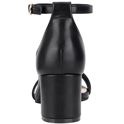 Chunky Heels for Women Strappy Platform Sandals Open Toe Heeled Sandals Ankle Strap Adjustable Buckle Lucite Chunky High Heel