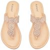 41iags9bvML.jpg Women's Flat Slide Sandals - Casual Bling Bohemian Thong Slip on Summer Flat Sandals.