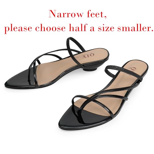 41kUGNN8EkL.jpg Flip Flops Thong Heels Women Heeled Sandals Low Chunky Heels Slip on Slide Sandals Kitten Heels for Women Party Dress Shoes