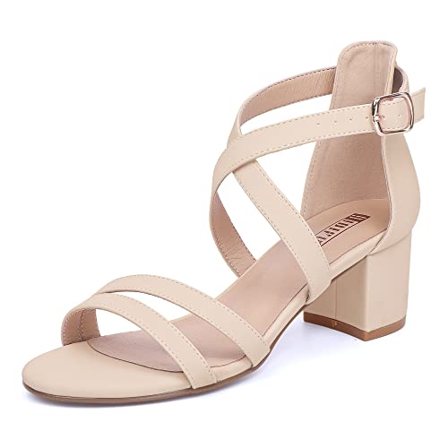 41p7J7wuUCL.jpg Women's Block Low Chunky Heel Strappy Sandals Open Toe Ankle Strap Dress Wedding Evening Shoe for Women Bridal