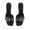 41u8MKrQWTL.jpg Black Kitten Heel Sandals Stiletto Low Heels Slip On Slides Mule Sandal Square Open Toe Dress Shoes for Women