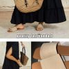 Women's Single Band Square Open Toe Slide Sandals Summer Slip on Flat Sandals