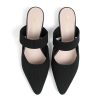 41uEsUC4iZL.jpg Pointed Toe Mules for Women Chunky Low Heeled Sandals Breathable Backless Mesh Knit Slip on Loafers