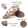 41wB95nBk0L.jpg Women's Flat Slide Sandals-Adjustable Double Elastic Bands,Crossover Straps,Fashion Casual Summer Flat Sandals.