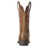 41wU2wOnObL.jpg Womens Hybrid Rancher Stretchfit Embroidered Square Toe Casual Boots Mid Calf Low Heel 1-2" - Brown