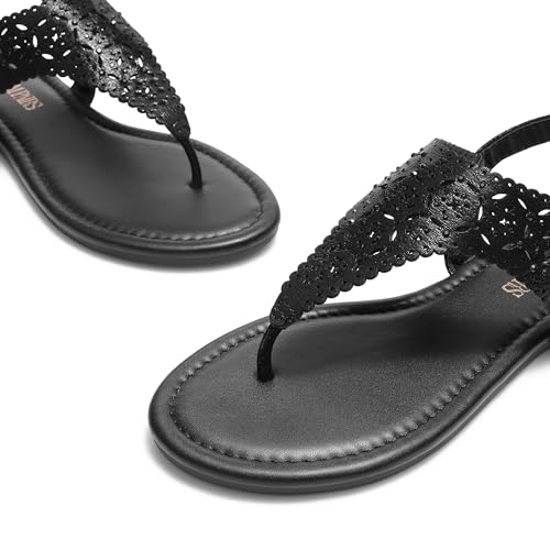 41xrhIj3hKL.jpg Women's Rhinestone Casual Wear Cute Gladiator Flat Sandals Beach Dressy T-Strap Thong Sandals