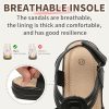 Womens Sandals Flats Comfort Leather Walking Orthopedic Sandals Casual Summer Shoes with Arch Support for Dressy Beach Hiking