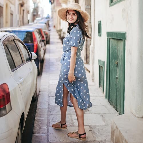 513kRNskliL.jpg Sandals Women Dressy Flats: Bohemian Flat Sandals for Women Comfortable Summer Casual Flip Flops Elastic Ankle Strap