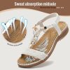 51B1PMoInzL.jpg Women Sandals Arch Support Handmade Bohemian Braided Flat Sandals Comfort Walking Beach Ankle Elastic Summer Shoes