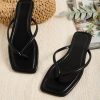 51FHOHst-wL.jpg Women's Square Open Toe Flip Flop Minimalist Thong Flat Sandals Slide On Summer Vacation 2025 Dressy Shoes