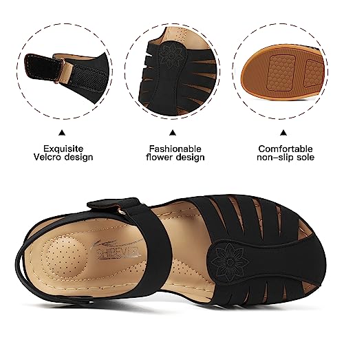 51YT-SCXj4L.jpg Women Comfortable Flat Sandals: Dressy Summer Sandal - Closed Toe Fisherman Sandals