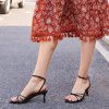 51lRk5MQbwL.jpg Womens Sandals Round Open Toe Kitten Heels Adjustable Ankle Strap Low Heels Heeled Sandals for Women Summer Dress Shoes Not