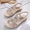 Rhinestone Sandals for Women Flat - Trendy Sparkling Boho Ladies' Flat Sandals,Beautiful Sparkling Boho Ladies' Flat Sandals for