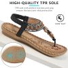 51v6-MSQpTL.jpg Sandals Women Dressy Flats: Bohemian Flat Sandals for Women Comfortable Summer Casual Flip Flops Elastic Ankle Strap