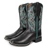 Women Western Boots Hand Painted, Square Toe, Full Grain Cowhide, 4-Layer Composite Sole(PLT203604)